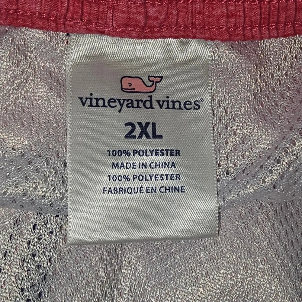 Vineyard Vines Mens Deck Stripe Chappy Swim Trunks‎ Shorts Red White Blue 2XL